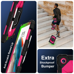 Case for Samsung Tab A8 10.5 2021 Case Safe Silicon + PC Shoulder Strap Shockproof Stand Tablet Cover Handle Stand Rugged Funda
