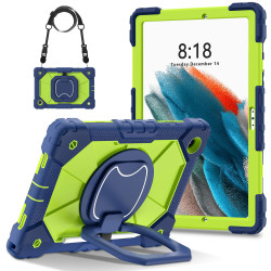 Case for Samsung Tab A8 10.5 2021 Case Safe Silicon + PC Shoulder Strap Shockproof Stand Tablet Cover Handle Stand Rugged Funda