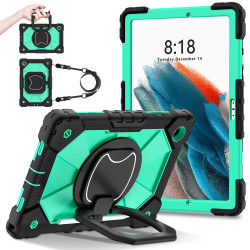 Case for Samsung Tab A8 10.5 2021 Case Safe Silicon + PC Shoulder Strap Shockproof Stand Tablet Cover Handle Stand Rugged Funda