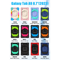 Case for Samsung Tab A9 8.7 2023 Case Safe Silicon + PC Shoulder Strap Shockproof Stand Tablet Cover Handle Stand Rugged Funda