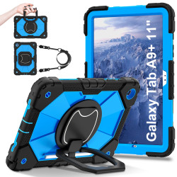 Case for Samsung Tab A9+ 11 2023 Case Safe Silicon + PC Shoulder Strap Shockproof Stand Tablet Cover Handle Stand Rugged Funda