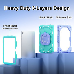 Case for Samsung Tab A9+ 11 2023 Case Safe Silicon + PC Shoulder Strap Shockproof Stand Tablet Cover Handle Stand Rugged Funda