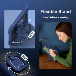 Case for Samsung Tab A9+ 11 2023 Case Safe Silicon + PC Shoulder Strap Shockproof Stand Tablet Cover Handle Stand Rugged Funda