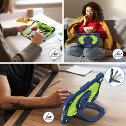 Case for Samsung Tab A9+ 11 2023 Case Safe Silicon + PC Shoulder Strap Shockproof Stand Tablet Cover Handle Stand Rugged Funda