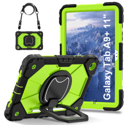 Case for Samsung Tab A9+ 11 2023 Case Safe Silicon + PC Shoulder Strap Shockproof Stand Tablet Cover Handle Stand Rugged Funda