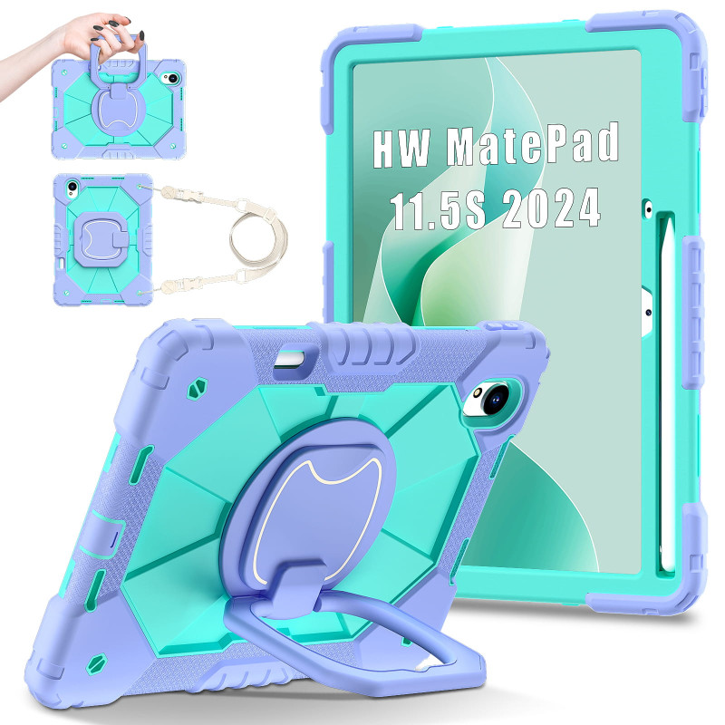 Case for Huawei Mate Pad 11.5S 2024 Case Safe Silicon + PC Shoulder Strap Shockproof Stand Tablet Cover Handle Stand Rugged Funda
