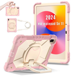 Case for Huawei MatePad Se 11 2024 Case Safe Silicon + PC Shoulder Strap Shockproof Stand Tablet Cover Handle Stand Rugged Funda