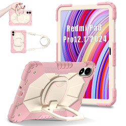Case for Redmi Pad Pro 12.1 2024 Case Safe Silicon + PC Shoulder Strap Shockproof Stand Tablet Cover Handle Stand Rugged Funda