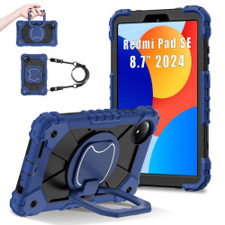 Case for Redmi Pad SE 8.7 2024 Case Safe Silicon + PC Shoulder Strap Shockproof Stand Tablet Cover Handle Stand Rugged Funda
