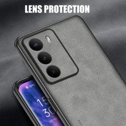Case for Realme 14x Protect Lens Lambskin Leather Shell Coque 14x Cover TPU Soft Bumper Shockproof Funda