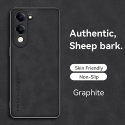 Case for vivo Y04 Protect Lens Lambskin Leather Shell Coque Y04 Cover TPU Soft Bumper Shockproof Funda