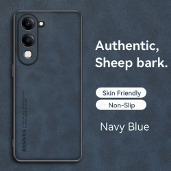 Case for vivo Y04 Protect Lens Lambskin Leather Shell Coque Y04 Cover TPU Soft Bumper Shockproof Funda