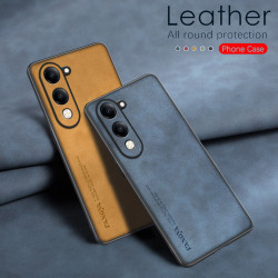 Case for vivo Y04 Protect Lens Lambskin Leather Shell Coque Y04 Cover TPU Soft Bumper Shockproof Funda