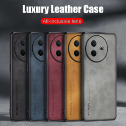 Case for vivo Y300i Protect Lens Lambskin Leather Shell Coque Y300i Cover TPU Soft Bumper Shockproof Funda
