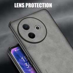Case for vivo Y300i Protect Lens Lambskin Leather Shell Coque Y300i Cover TPU Soft Bumper Shockproof Funda
