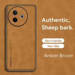 Case for vivo Y300i Protect Lens Lambskin Leather Shell Coque Y300i Cover TPU Soft Bumper Shockproof Funda