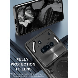 Case For Nothing Phone 3a Magnetic Slide Camera Protection Cover 360 Rotate Kickstand Armor Ring Funda Capa