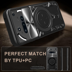 Case For Nothing Phone 3a Magnetic Slide Camera Protection Cover 360 Rotate Kickstand Armor Ring Funda Capa