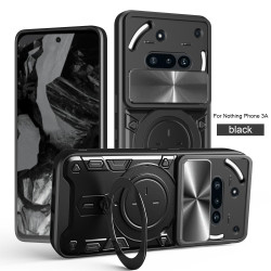 Case For Nothing Phone 3a Magnetic Slide Camera Protection Cover 360 Rotate Kickstand Armor Ring Funda Capa