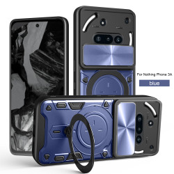 Case For Nothing Phone 3a Magnetic Slide Camera Protection Cover 360 Rotate Kickstand Armor Ring Funda Capa