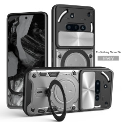 Case For Nothing Phone 3a Magnetic Slide Camera Protection Cover 360 Rotate Kickstand Armor Ring Funda Capa