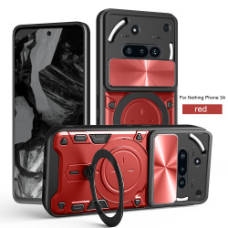 Case For Nothing Phone 3a Magnetic Slide Camera Protection Cover 360 Rotate Kickstand Armor Ring Funda Capa