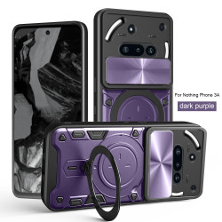 Case For Nothing Phone 3a Magnetic Slide Camera Protection Cover 360 Rotate Kickstand Armor Ring Funda Capa