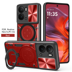 Case For Realme Neo7x Magnetic Slide Camera Protection Cover 360 Rotate Kickstand Armor Ring Funda Capa