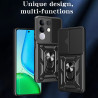 For vivo Y29 4G Case With Slide Lens Cover Rotating Ring Shockproof Stand Holder Phone Case