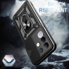 For vivo Y29 4G Case With Slide Lens Cover Rotating Ring Shockproof Stand Holder Phone Case