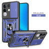 For vivo Y29 4G Case With Slide Lens Cover Rotating Ring Shockproof Stand Holder Phone Case