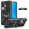 For vivo Y29 4G Case With Slide Lens Cover Rotating Ring Shockproof Stand Holder Phone Case