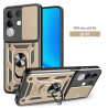 For vivo Y29 4G Case With Slide Lens Cover Rotating Ring Shockproof Stand Holder Phone Case