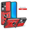 For vivo Y29 4G Case With Slide Lens Cover Rotating Ring Shockproof Stand Holder Phone Case
