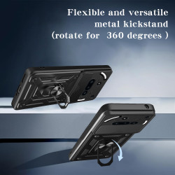 For Nothing Phone 3a Case With Slide Lens Cover Rotating Ring Shockproof Stand Holder Phone Case
