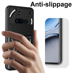 For Nothing Phone 3a Case With Slide Lens Cover Rotating Ring Shockproof Stand Holder Phone Case