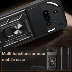 For Nothing Phone 3a Case With Slide Lens Cover Rotating Ring Shockproof Stand Holder Phone Case