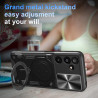 Case For Samsung Galaxy M16 Magnetic Slide Camera Protection Cover 360 Rotate Kickstand Armor Ring Funda Capa