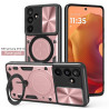 Case For Samsung Galaxy M16 Magnetic Slide Camera Protection Cover 360 Rotate Kickstand Armor Ring Funda Capa