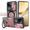 Case For vivo V50 Magnetic Slide Camera Protection Cover 360 Rotate Kickstand Armor Ring Funda Capa