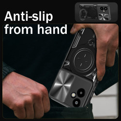 Case For Samsung Galaxy F06 5G Magnetic Slide Camera Protection Cover 360 Rotate Kickstand Armor Ring Funda Capa