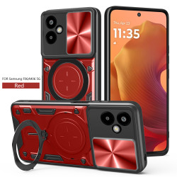 Case For Samsung Galaxy F06 5G Magnetic Slide Camera Protection Cover 360 Rotate Kickstand Armor Ring Funda Capa