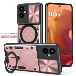 Case For Samsung Galaxy F06 5G Magnetic Slide Camera Protection Cover 360 Rotate Kickstand Armor Ring Funda Capa