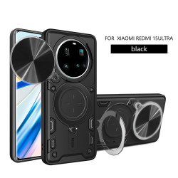 Case For Xiaomi 15 Ultra Magnetic Slide Camera Protection Cover 360 Rotate Kickstand Armor Ring Funda Capa