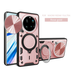 Case For Xiaomi 15 Ultra Magnetic Slide Camera Protection Cover 360 Rotate Kickstand Armor Ring Funda Capa