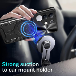 Case For vivo Y29 4G Magnetic Slide Camera Protection Cover 360 Rotate Kickstand Armor Ring Funda Capa