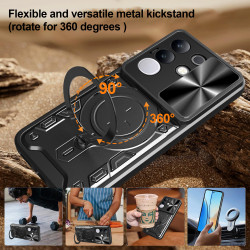 Case For vivo Y29 4G Magnetic Slide Camera Protection Cover 360 Rotate Kickstand Armor Ring Funda Capa