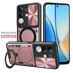 Case For vivo Y29 4G Magnetic Slide Camera Protection Cover 360 Rotate Kickstand Armor Ring Funda Capa