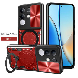 Case For vivo Y29 4G Magnetic Slide Camera Protection Cover 360 Rotate Kickstand Armor Ring Funda Capa