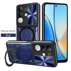 Case For vivo Y29 4G Magnetic Slide Camera Protection Cover 360 Rotate Kickstand Armor Ring Funda Capa